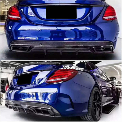 Echte Kohlenstofffaser Rückstoßstange Diffusor Lippe Für Mercedes Benz W205 C250 Sport C43 C63 AMG 2015 2019