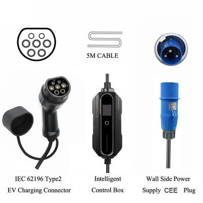 Schwarzer Elektroauto-Haus-Portable Wallbox 10A 16A 20A 24A 32A Ev-Ladegerät zum Ersetzen/Reparatur