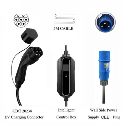 Schwarzer Elektroauto-Haus-Portable Wallbox 10A 16A 20A 24A 32A Ev-Ladegerät zum Ersetzen/Reparatur