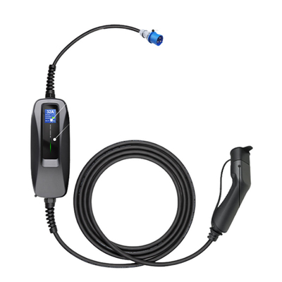 32A Typ1/Type2 tragbare EV-Ladebüro für Nissans LEAF Ladekabel Schwarz