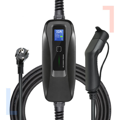 32A Typ1/Type2 tragbare EV-Ladebüro für Nissans LEAF Ladekabel Schwarz