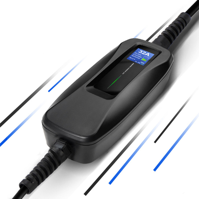 32A Typ1/Type2 tragbare EV-Ladebüro für Nissans LEAF Ladekabel Schwarz