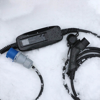 32A Typ1/Type2 tragbare EV-Ladebüro für Nissans LEAF Ladekabel Schwarz