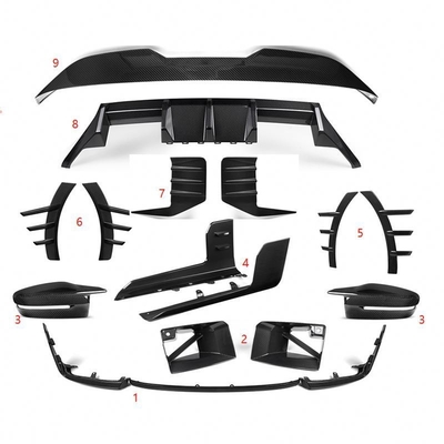 BMW M2 G87 Kohlenstofffaser Front Stoßfänger Body Edge Kit Seitenrock Hinterer Diffusor Hinterer Spoiler