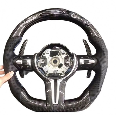 BMW F10 F30 E60 E90 G30 E46 E92 Lenkrad mit Kohlenstofffaser und schwarzem Leder