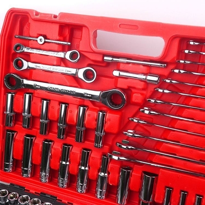 151Pcs professionelle Handwerkzeugbox Socket Ratchet Schraubenschlüssel Set für Automobilreparatur