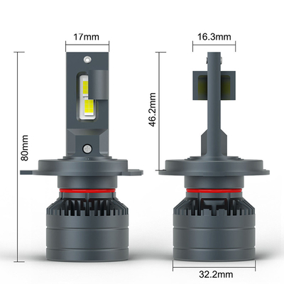H4 10-18V Automobil-LED-Scheinwerfer Glühbirne Weißlicht und Temperaturbereich -40°C-80°C