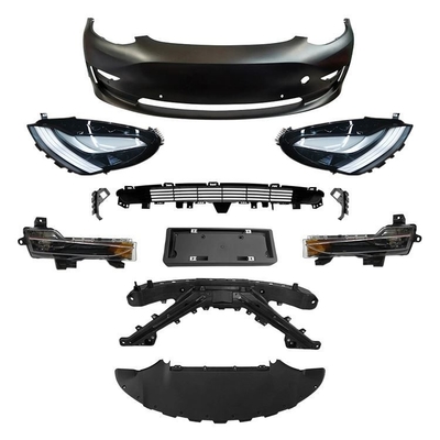 Vorderbumper Position Auto Body Kit mit Kopflampe und Gitter für Tesla Md3 2020 2021