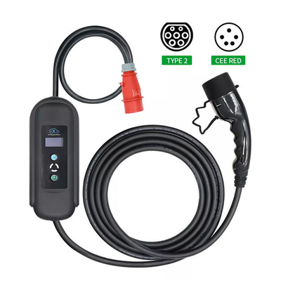 11kW Ausgangsleistung 8A-16A Typ2-Ladekabel für ein portables EV-Ladegerät